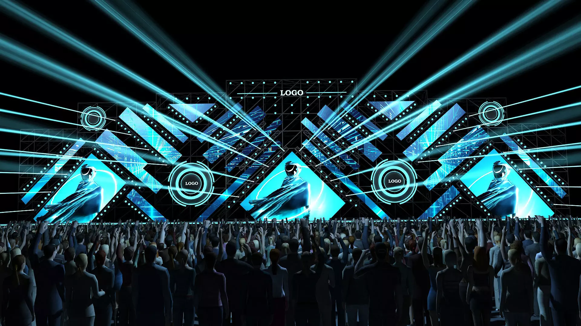 Concert stage 03 design 3D model_0