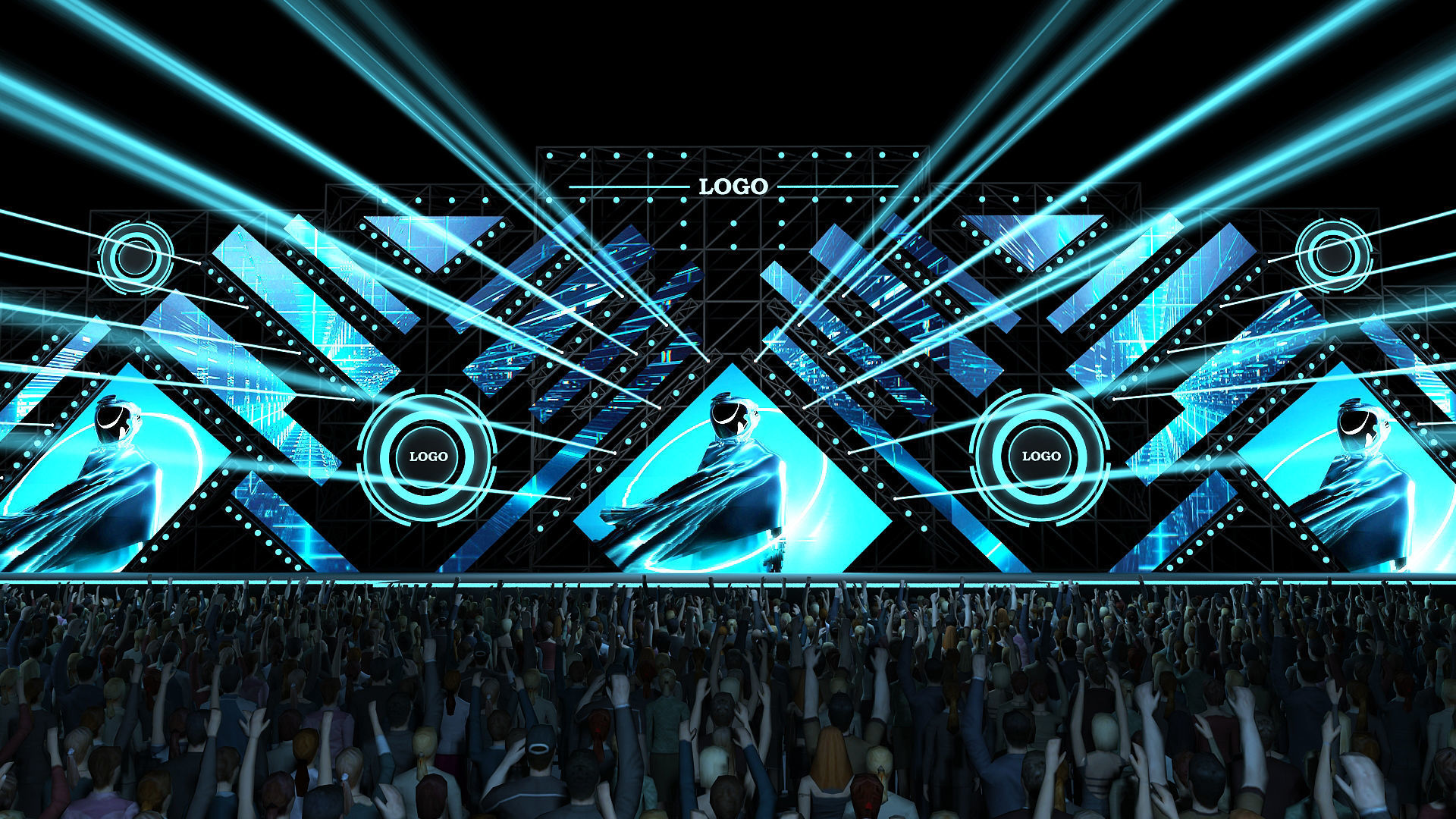 Concert stage 03 design 3D model_1