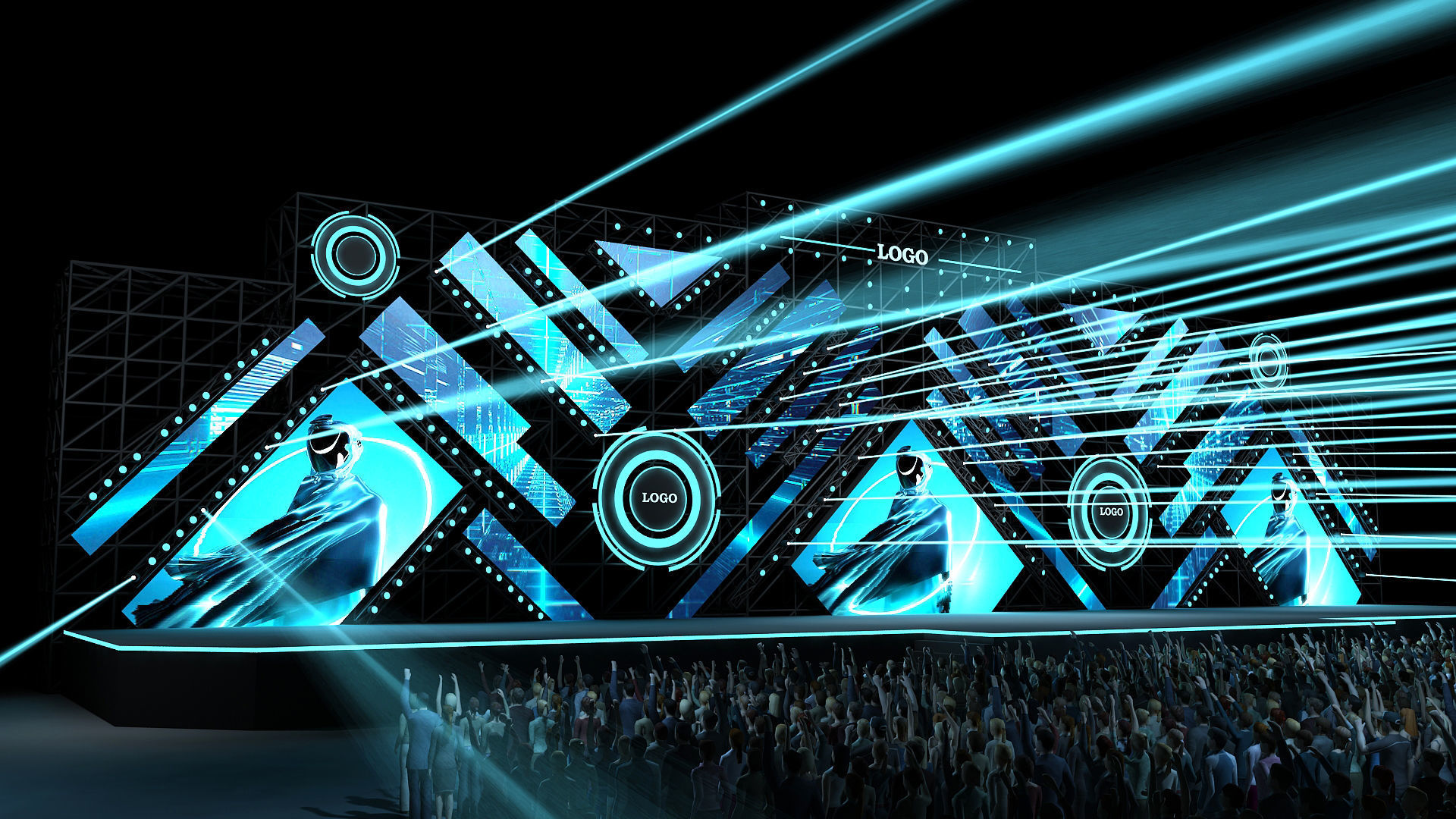 Concert stage 03 design 3D model_2