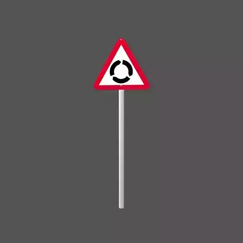 Hong Kong Road Roundabout Ahead Sign V1 001