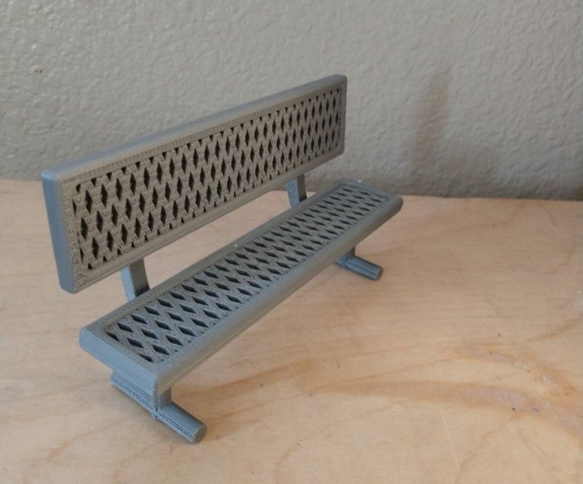 Legends Scale Park Bench 3D print model_2