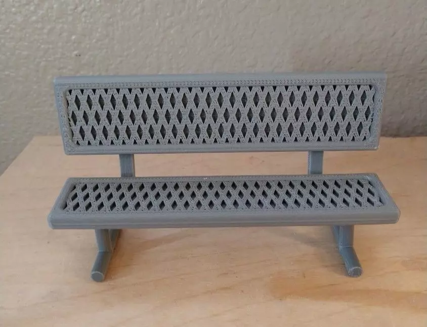 Legends Scale Park Bench 3D print model_0
