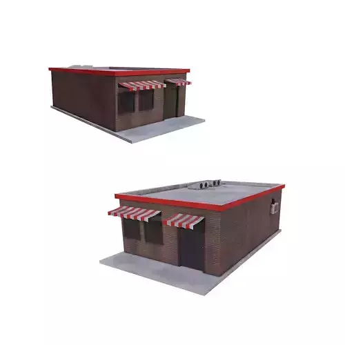 Abandoned store Low-poly 3D model