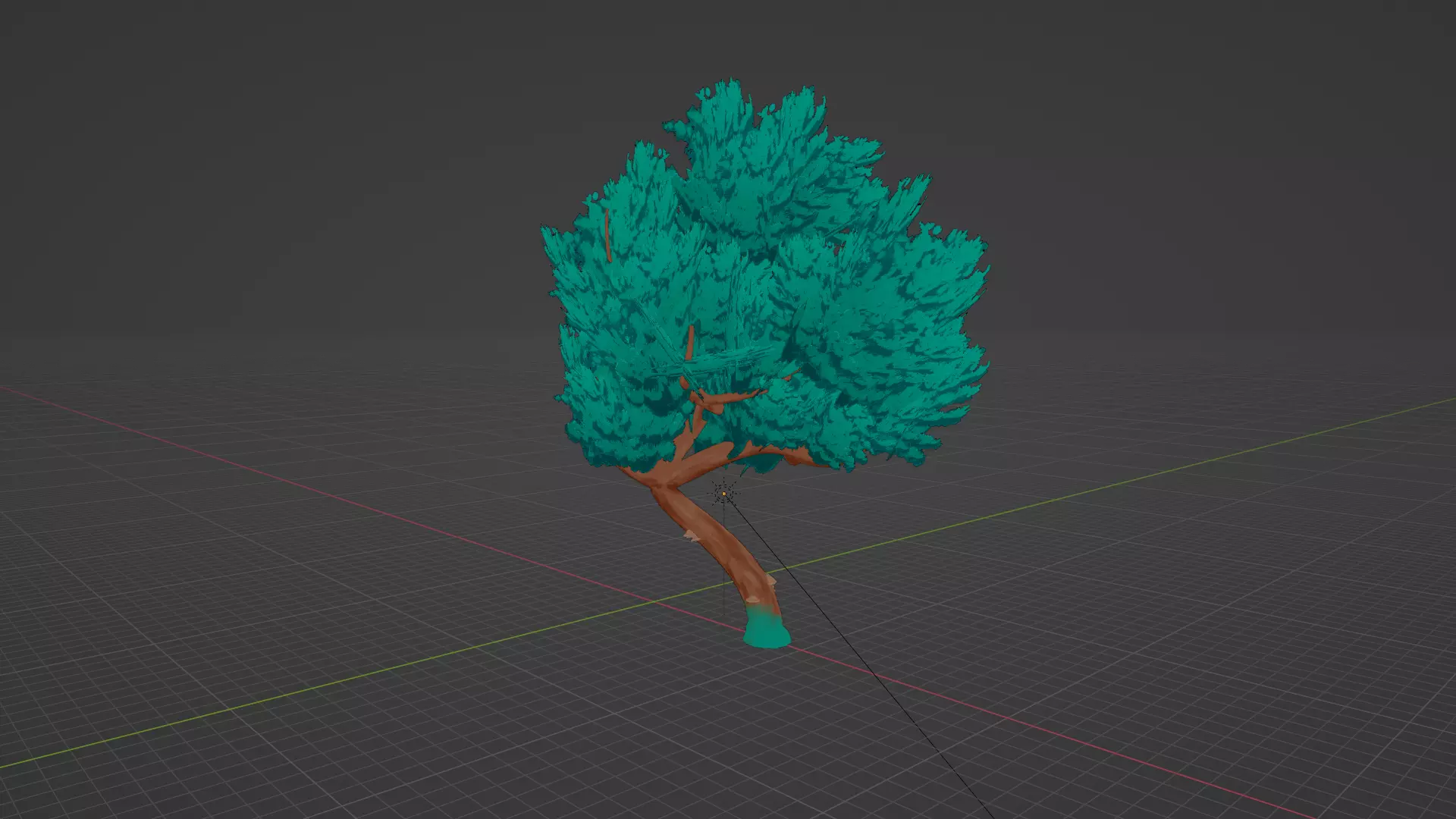 Fantasy Hand Painted Tree Free 3D model_0