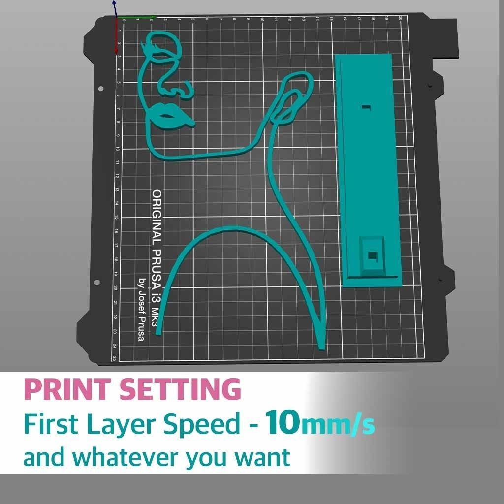 3D Line Art - 3Dprintable STL -  NO Support 3D print model_3