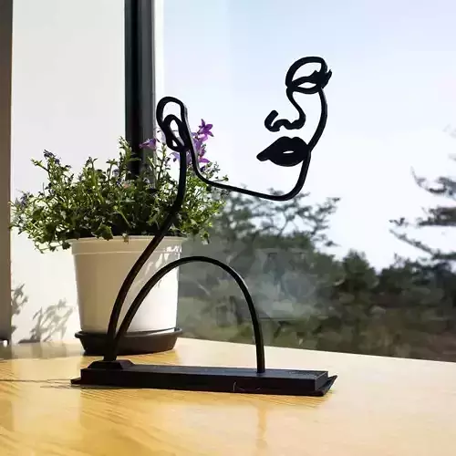 3D Line Art - 3Dprintable STL -  NO Support 3D print model