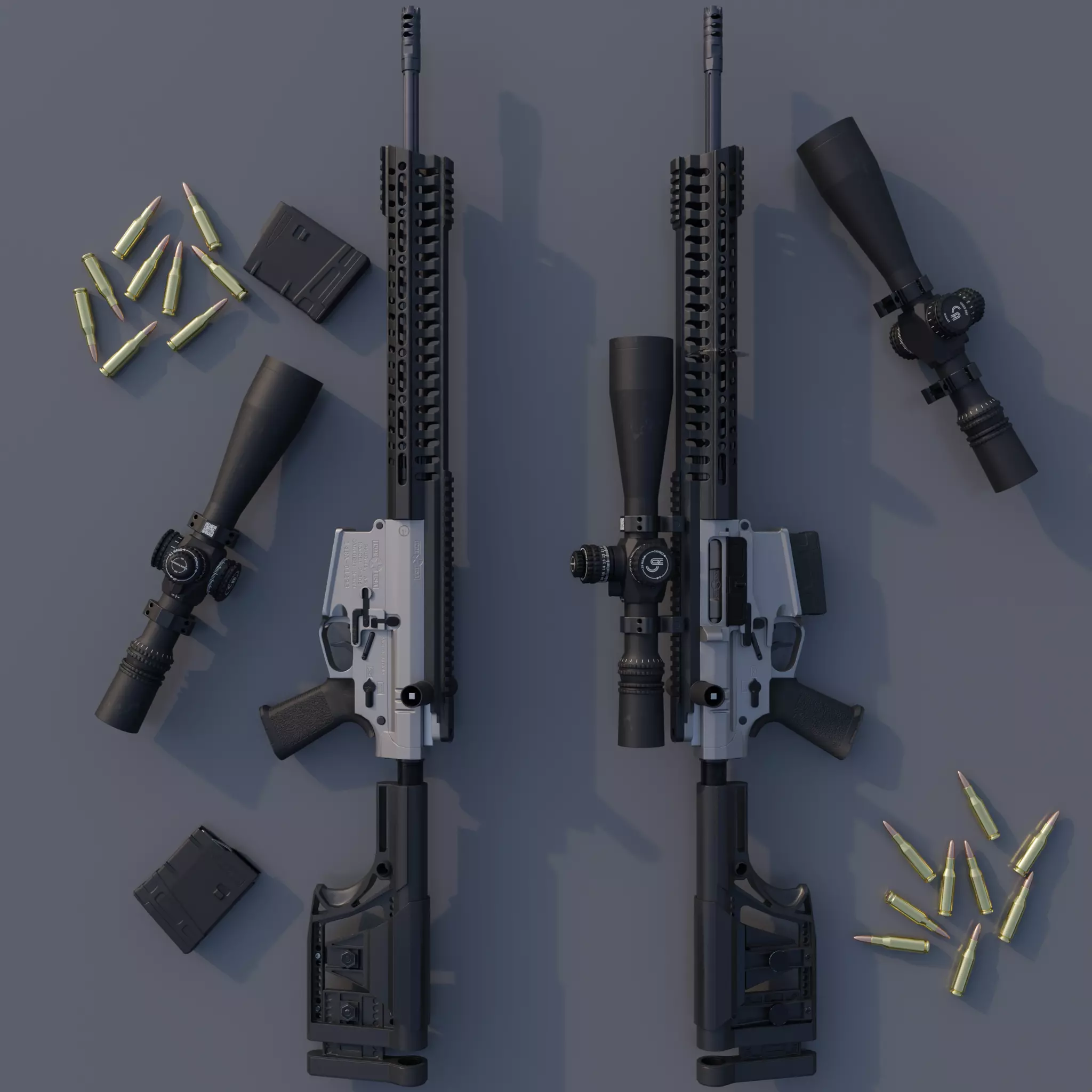 POF-USA Sniper Rifle Bolt action rifle Low-poly 3D model