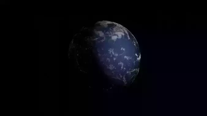 Earth Low-poly 3D model in space -