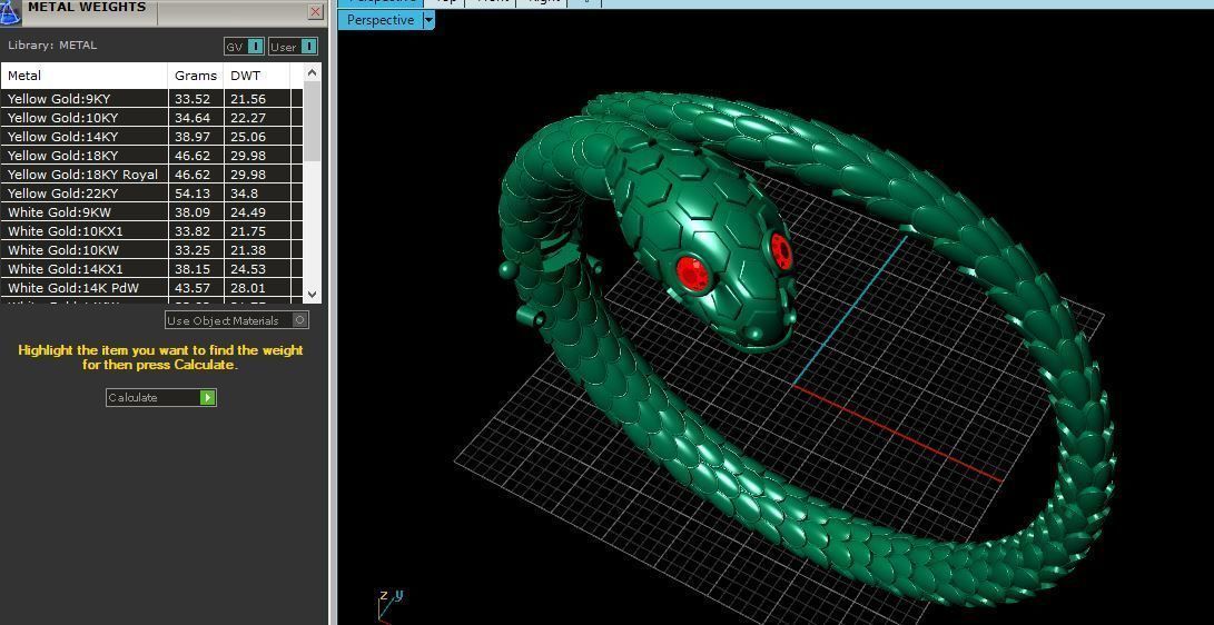 snake bangel 3D print model_3