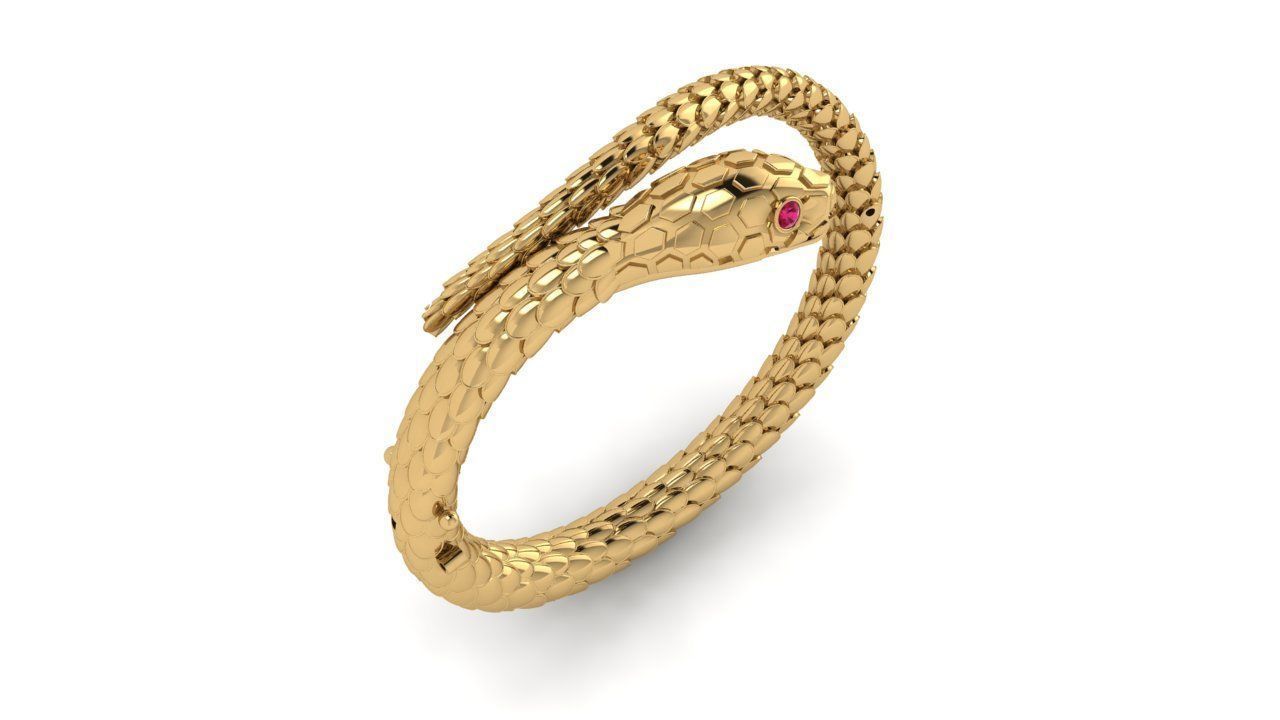 snake bangel 3D print model_9