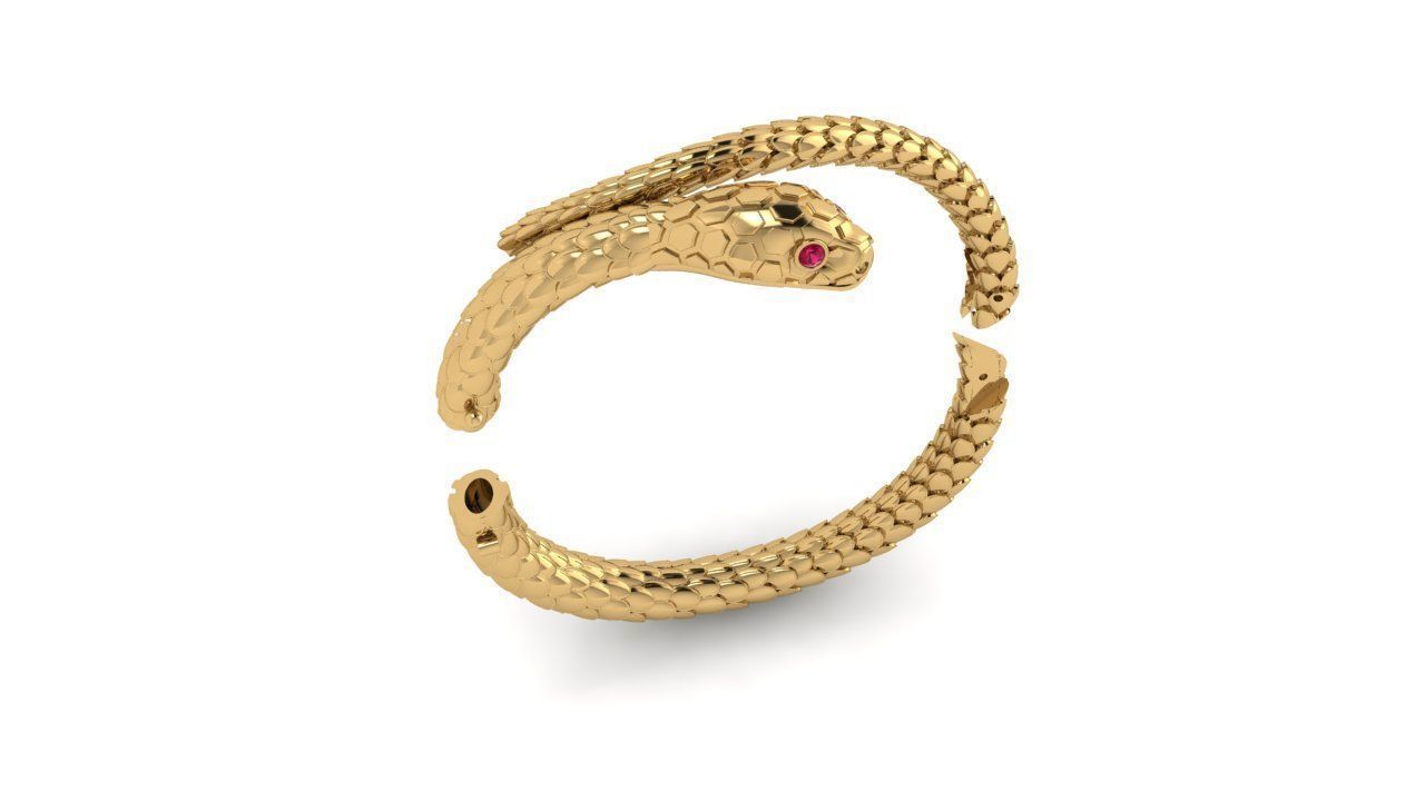 snake bangel 3D print model_10