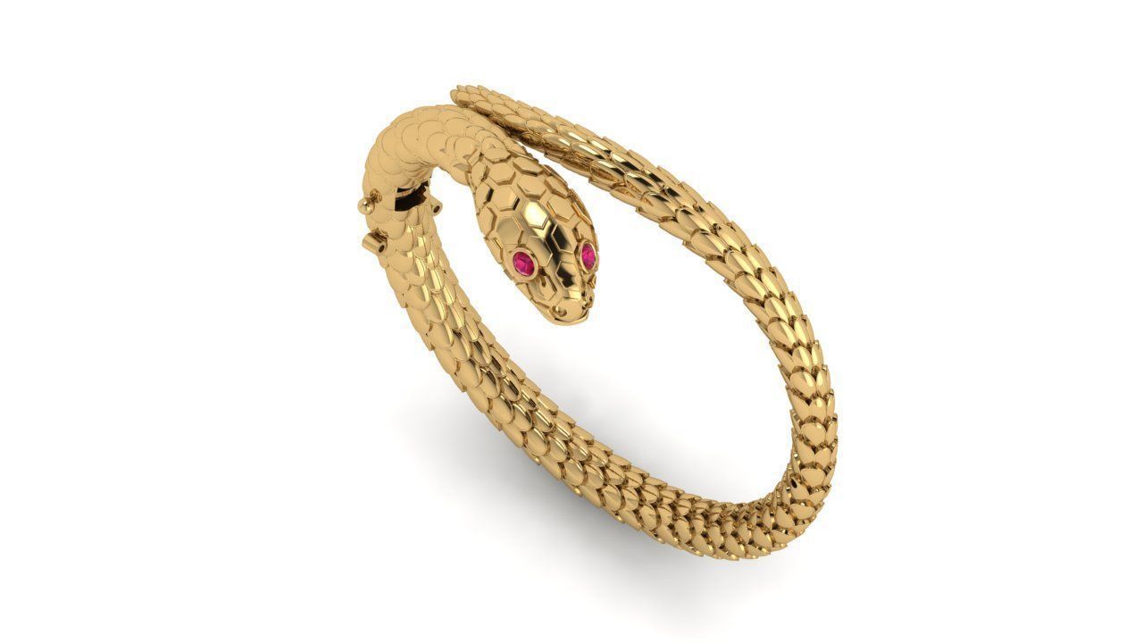 snake bangel 3D print model_7