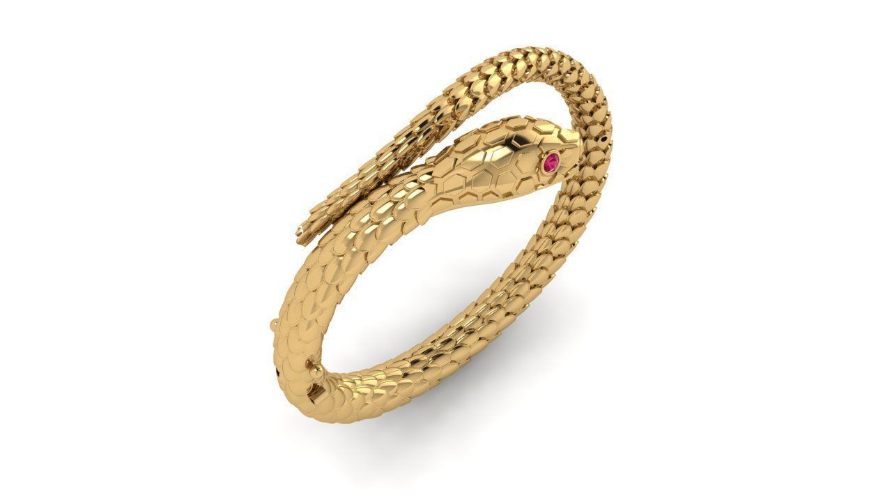 snake bangel 3D print model_4