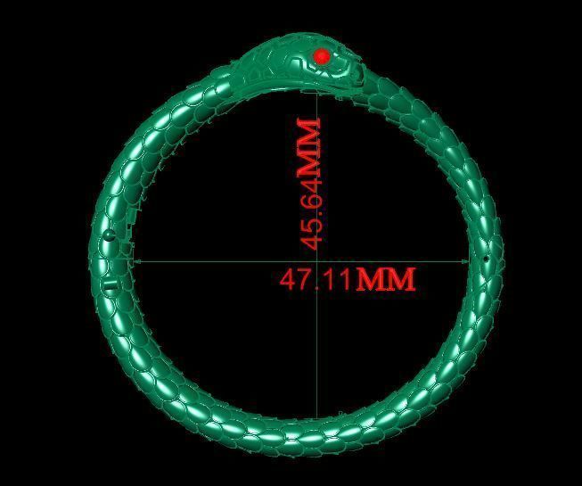 snake bangel 3D print model_2