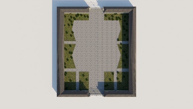 Medieval Castle Garden Low-poly 3D model 5