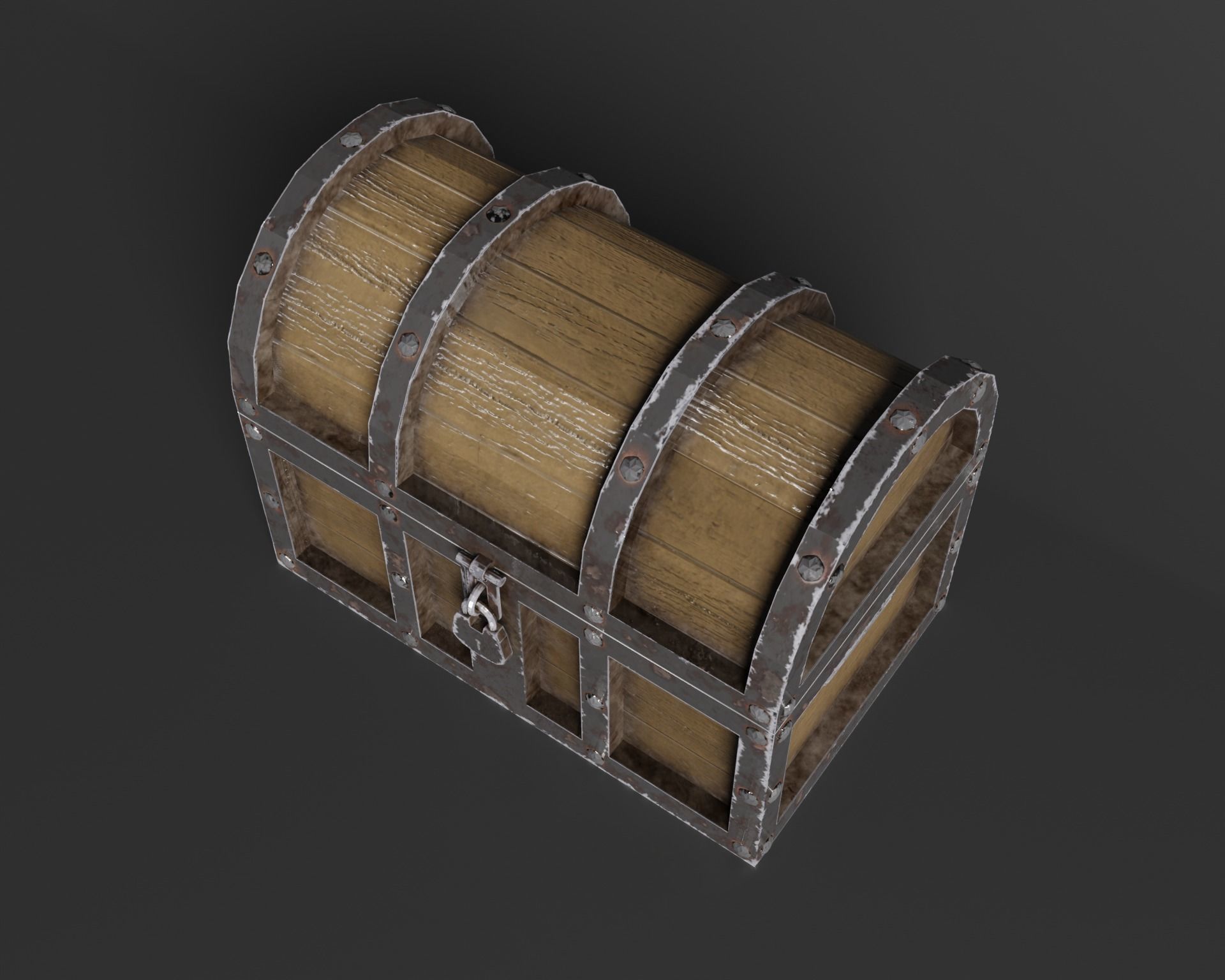 Treasure Chest Low Poly PBR Free low-poly 3D model_5