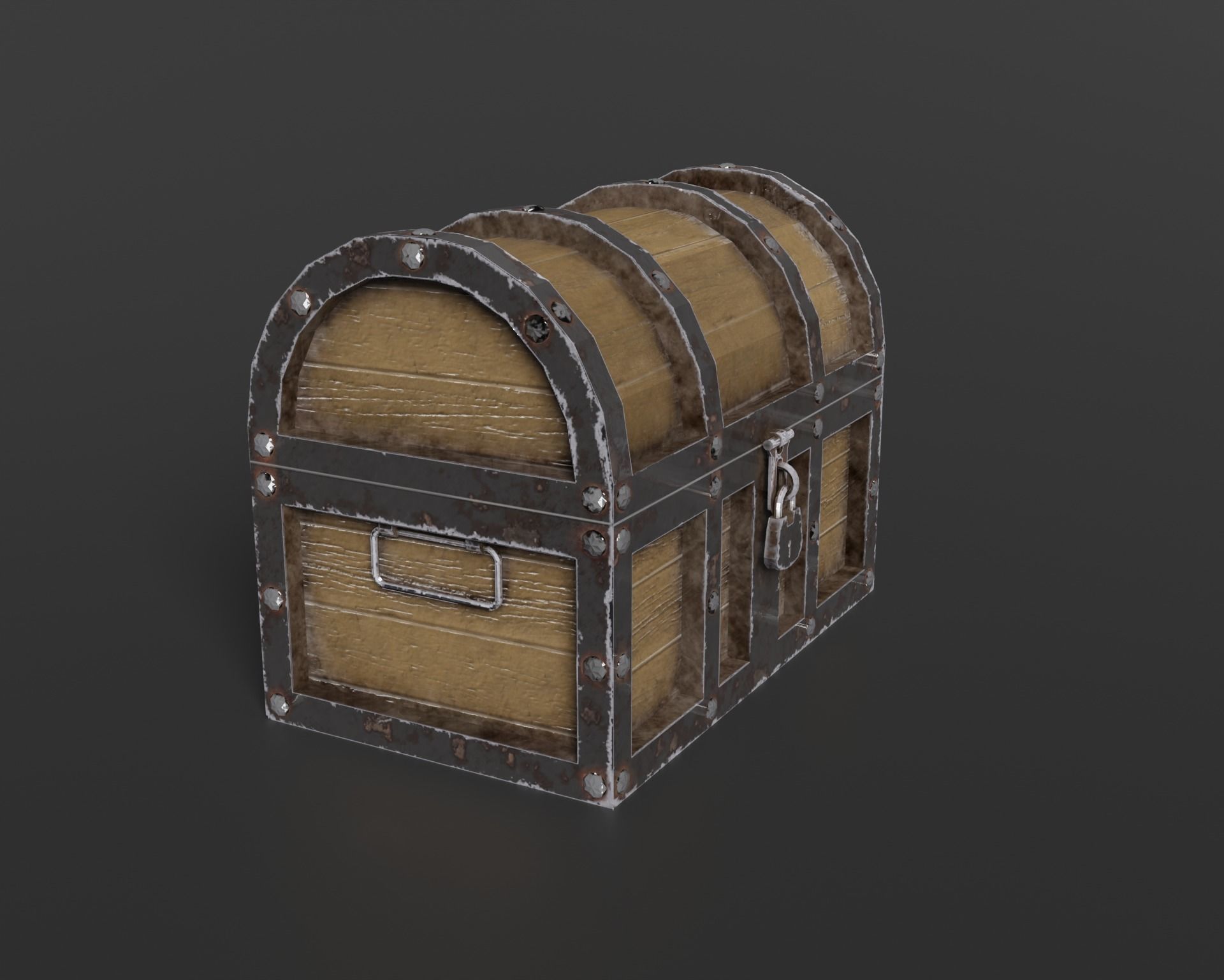 Treasure Chest Low Poly PBR Free low-poly 3D model_3