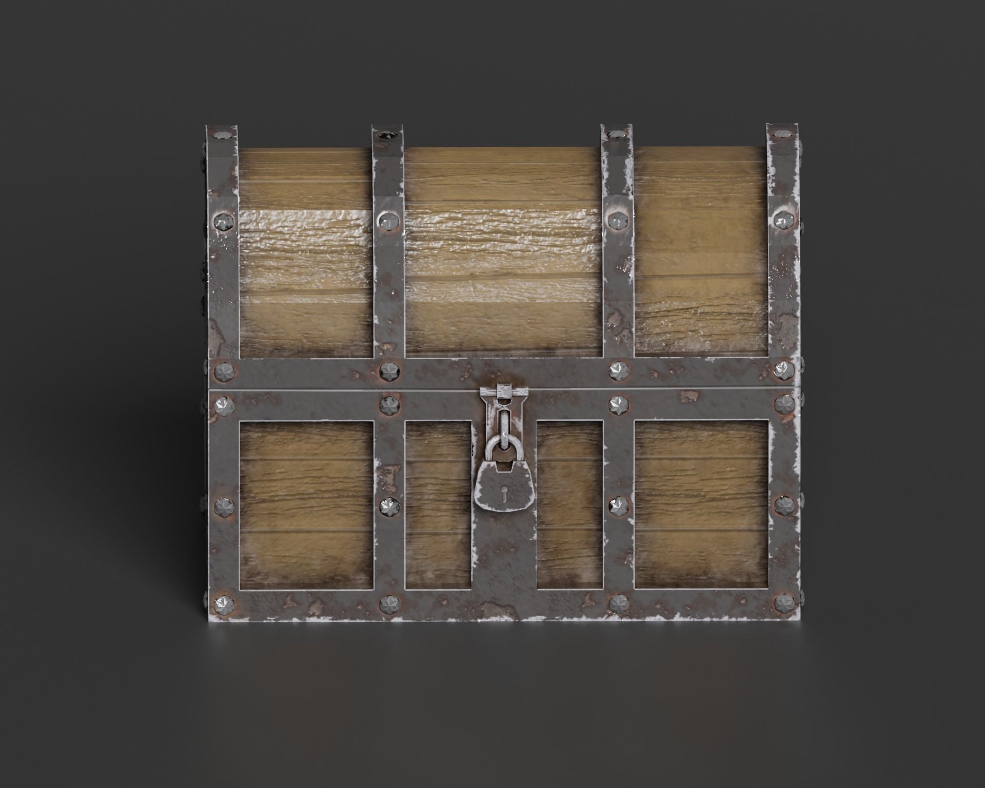 Treasure Chest Low Poly PBR Free low-poly 3D model_4