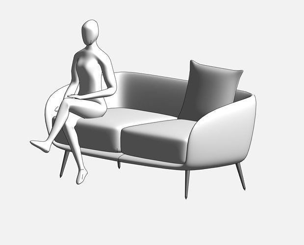 Sitting Girl in Revit Solid 3D model