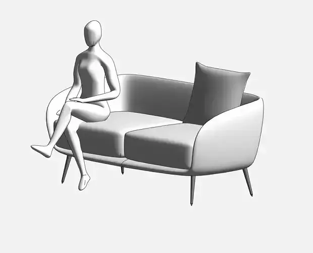 Sitting Girl in Revit Solid 3D model