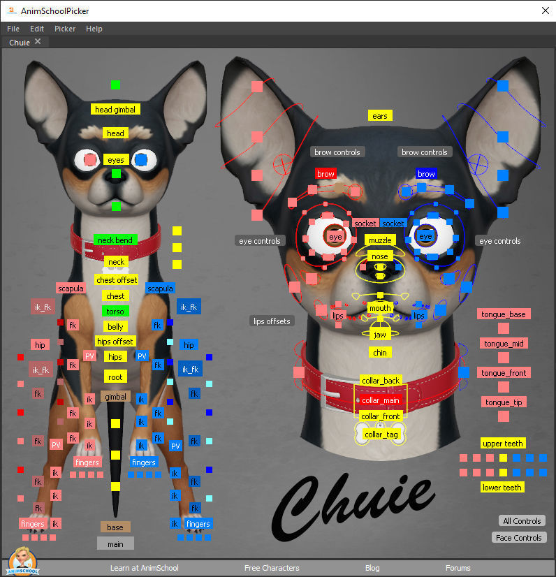 Chuie cartoon chihuahua dog 3D model_5