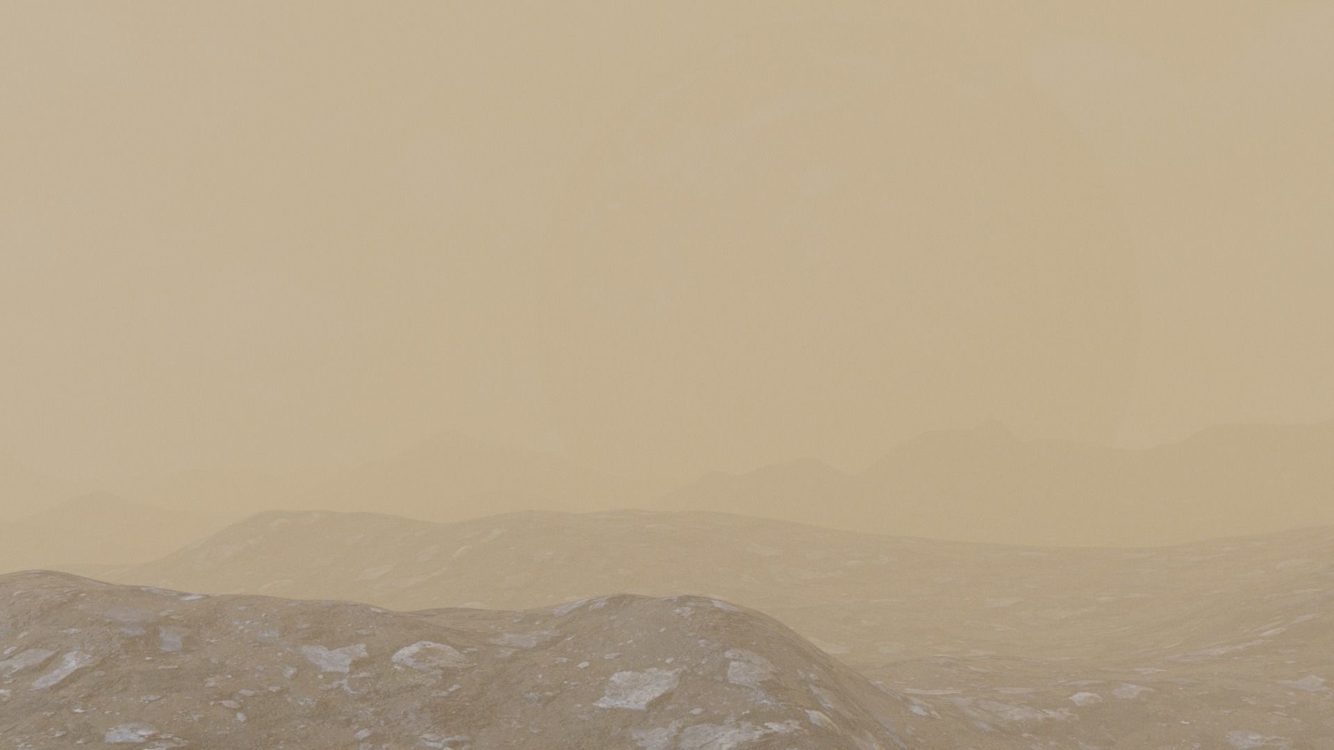 Mars Landscape with Earth and UFO include all assets 3D model_2