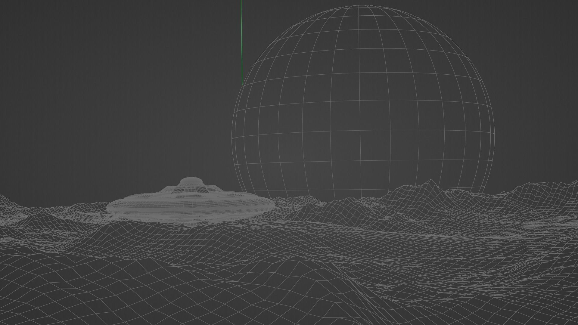 Mars Landscape with Earth and UFO include all assets 3D model_4