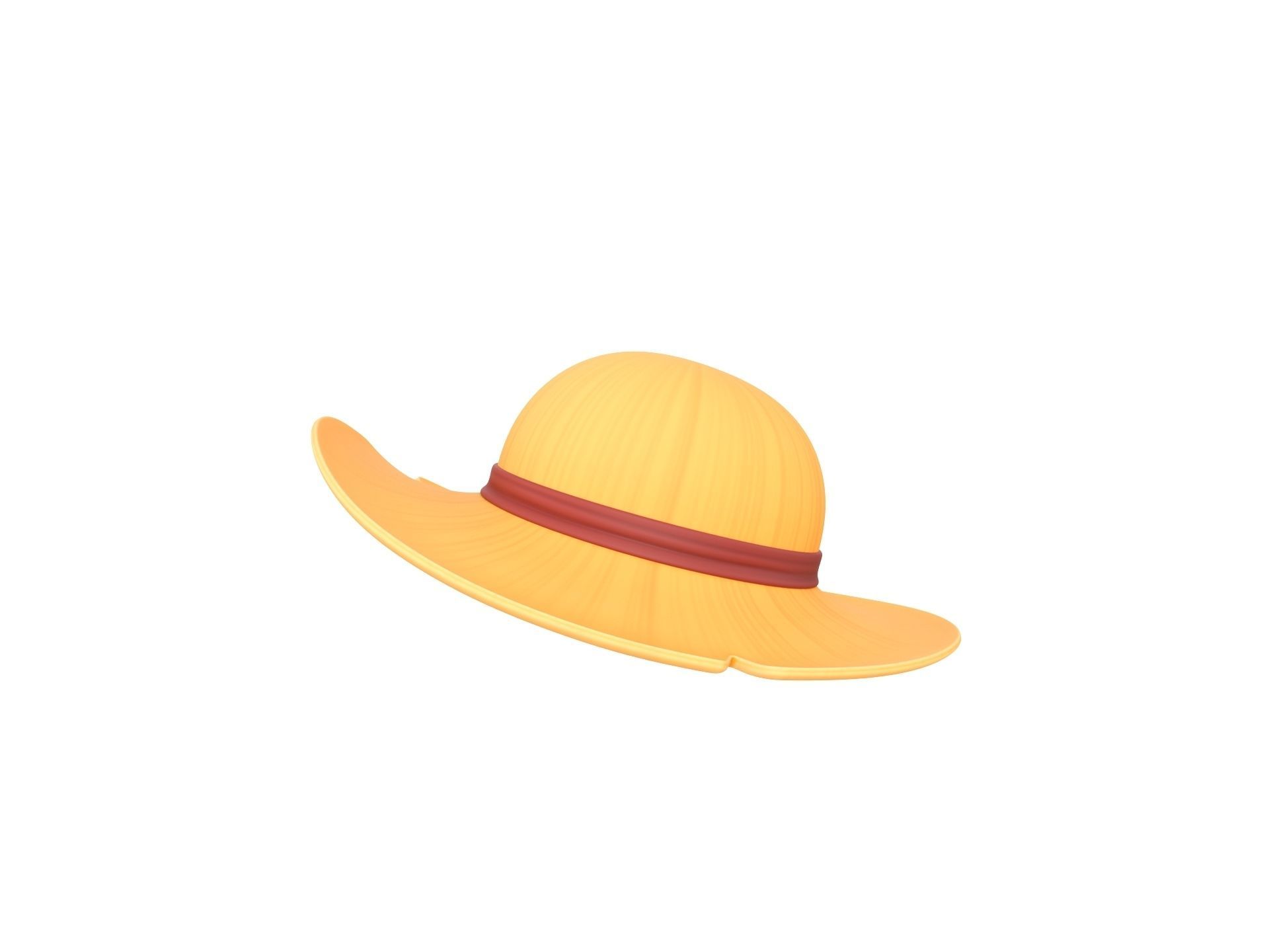 Prop076 Straw Hat 3D model_7