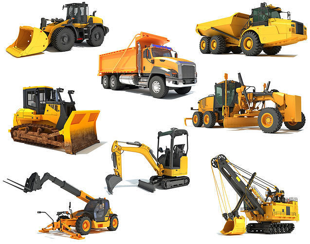 Heavy Construction Machinery 3D Model Collection