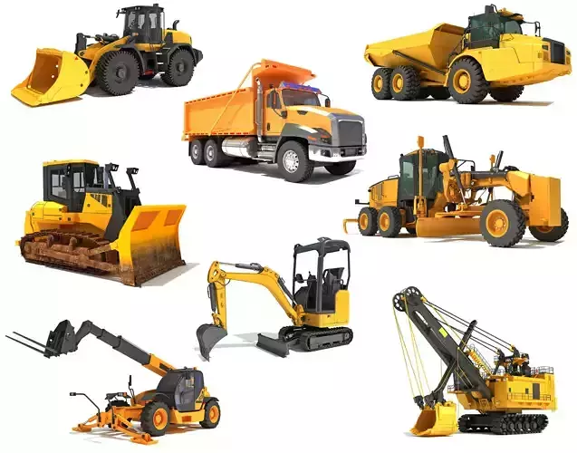 Heavy Construction Machinery 3D Model Collection