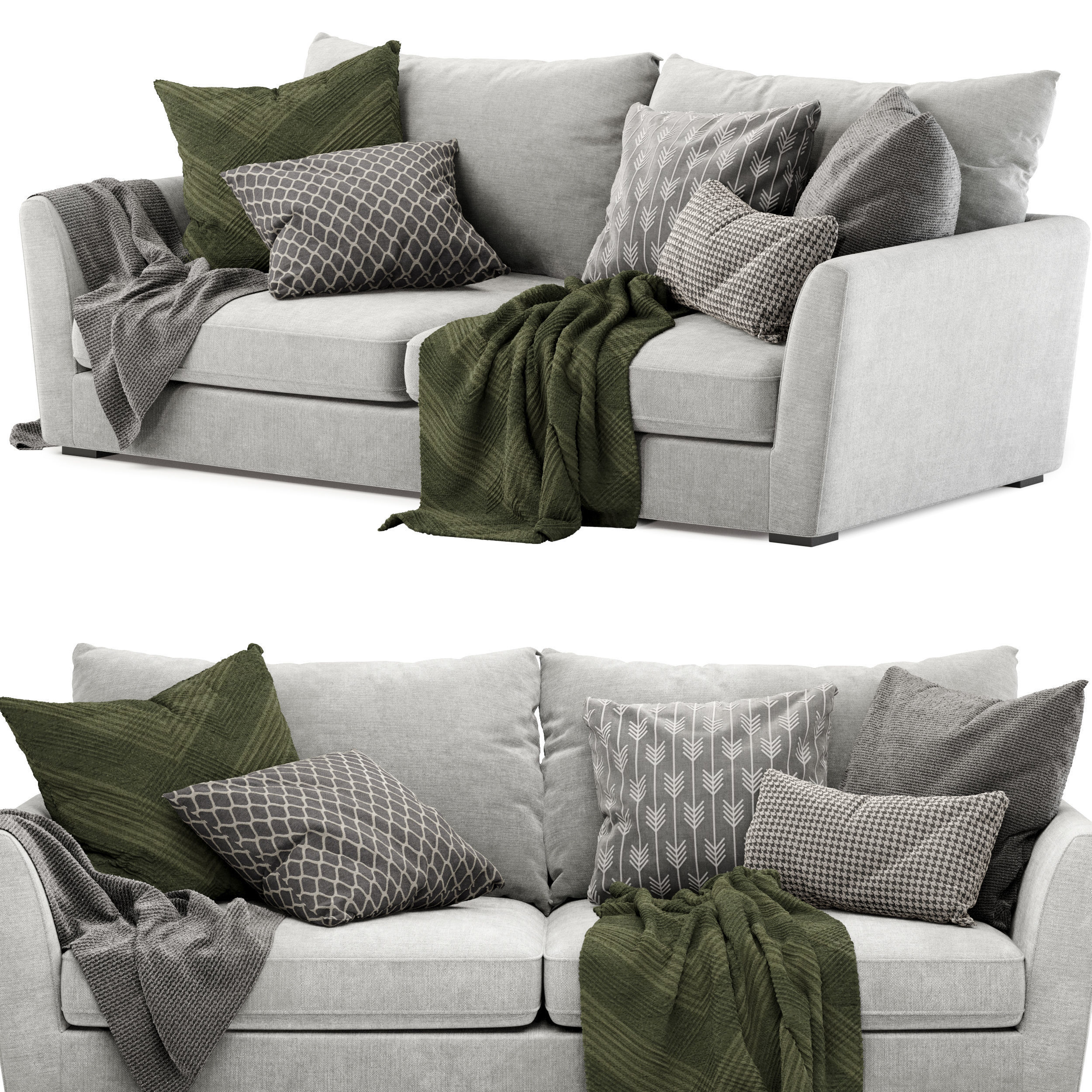 Icon fabric sofa 3D model_1