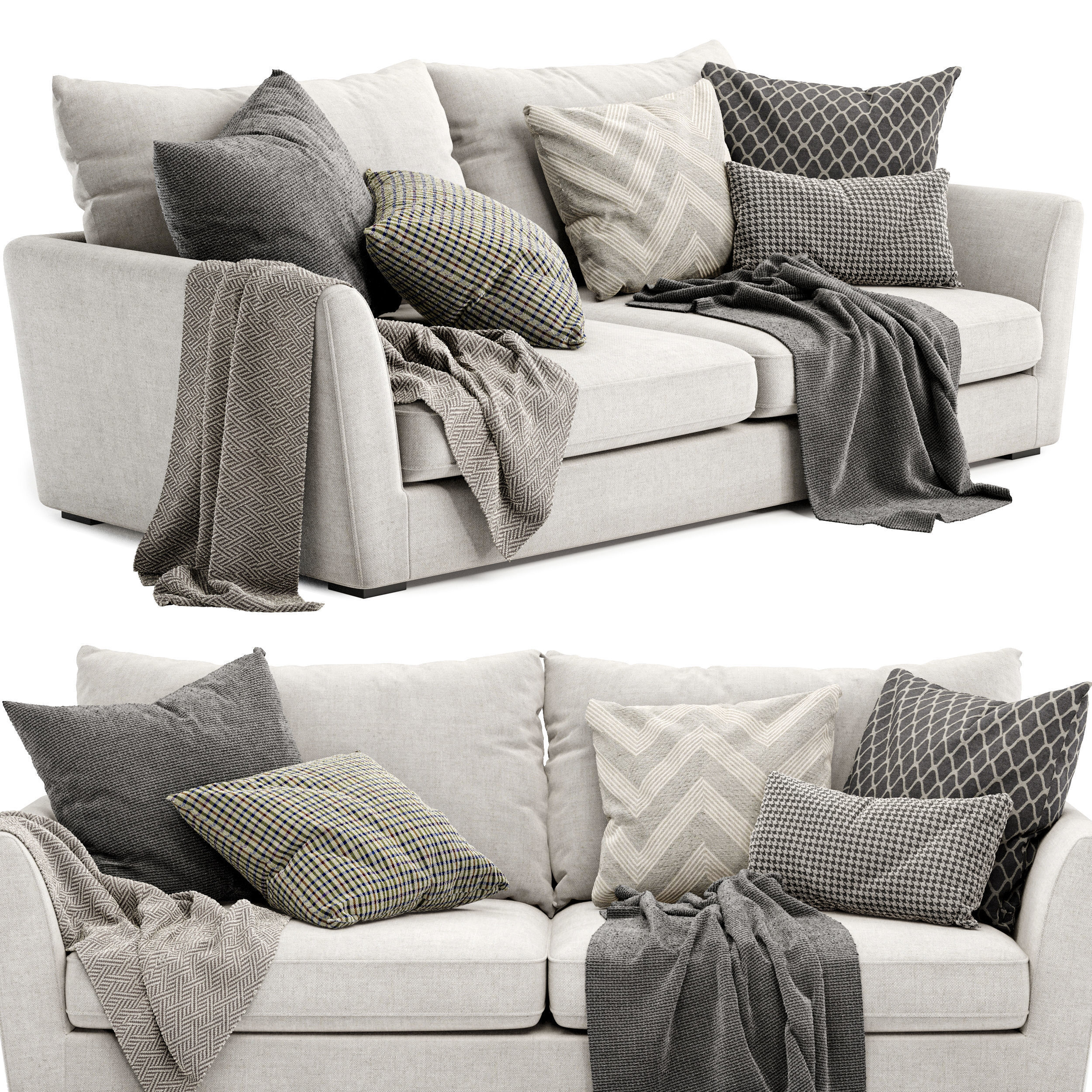 Icon fabric sofa 3D model_2