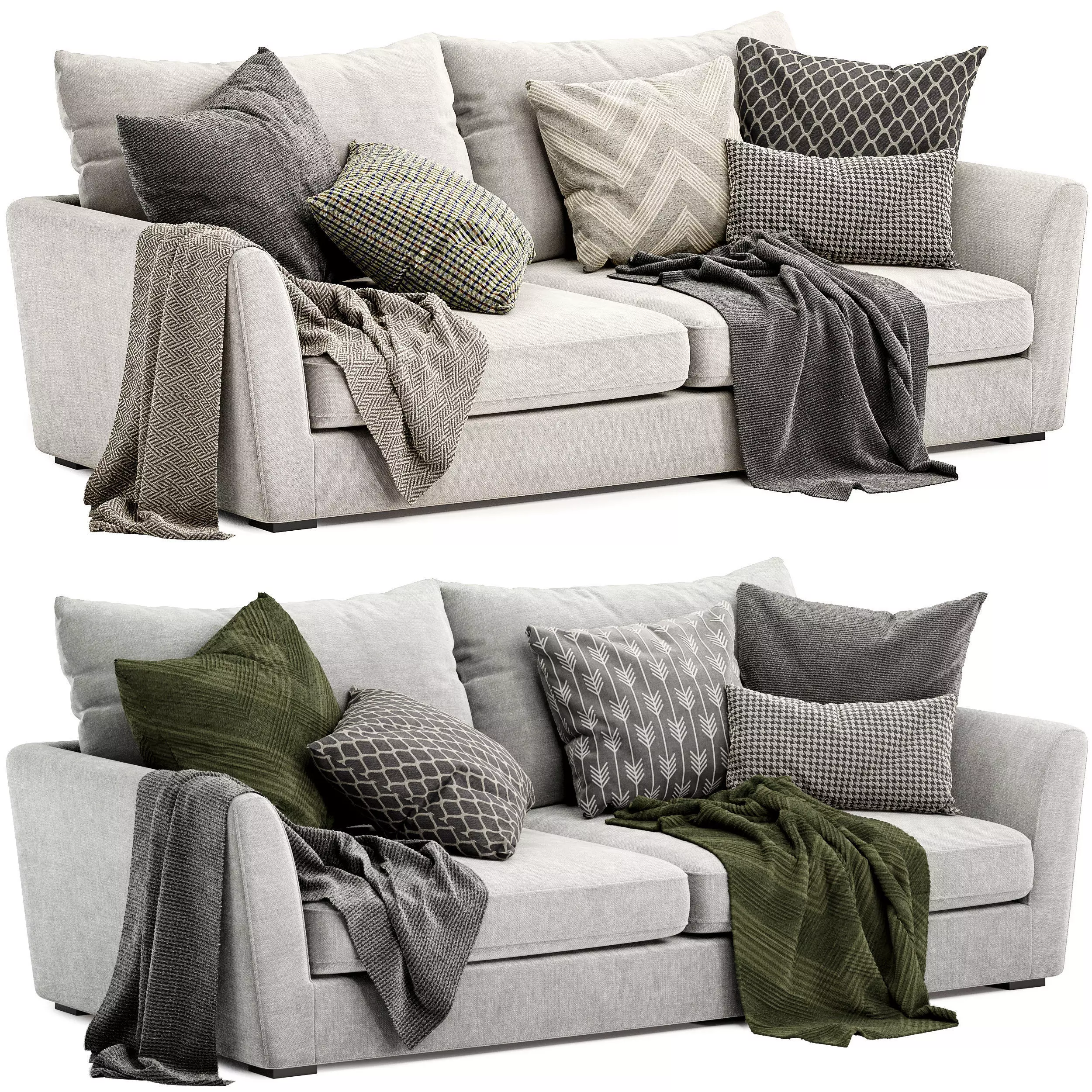 Icon fabric sofa 3D model_0