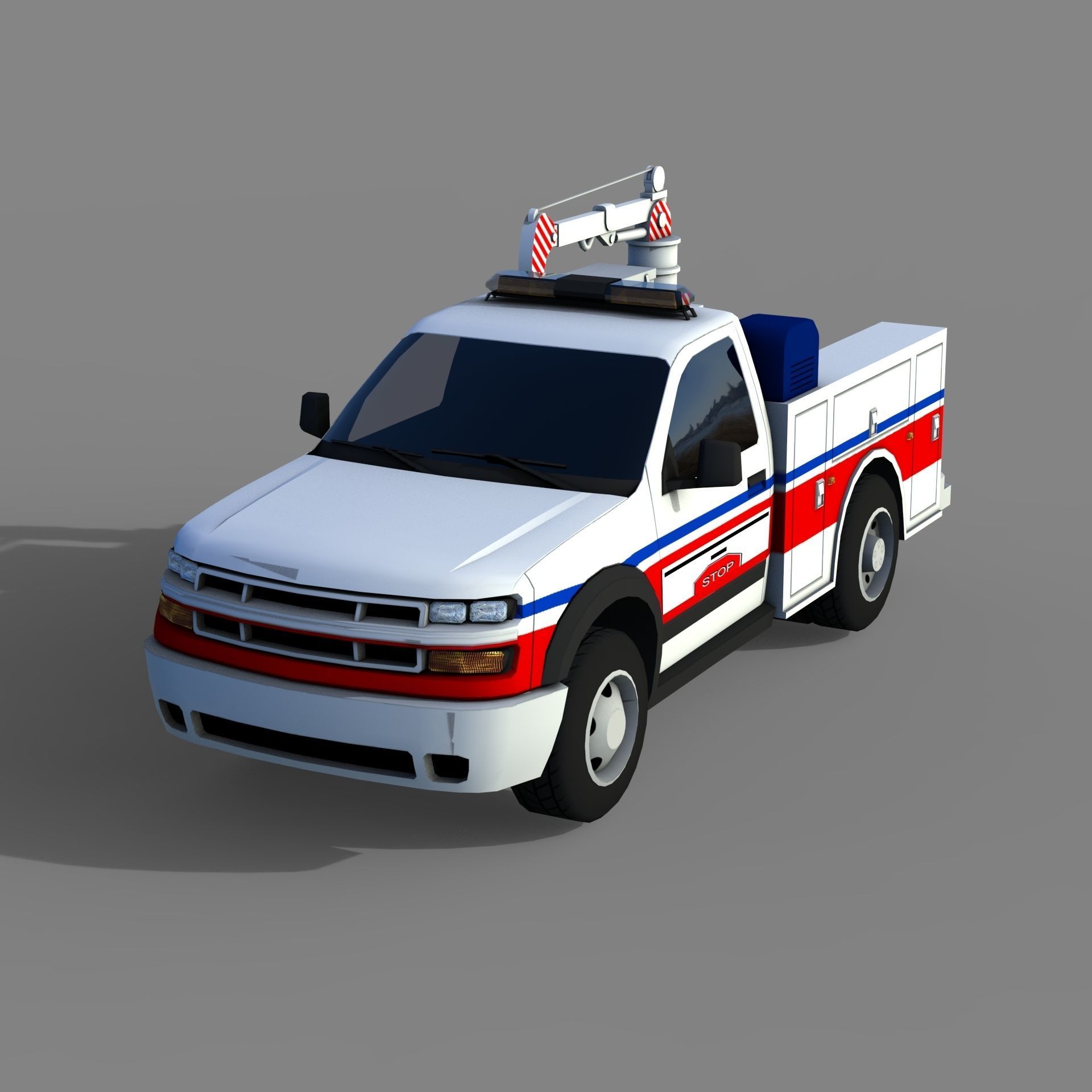 Utility Vehicles Pack High Quality Low-poly 3D model_26
