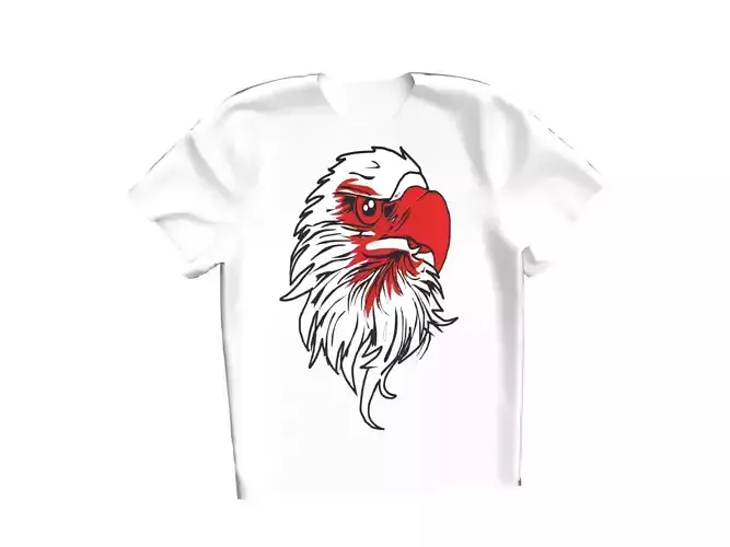 T-Shirt with American Bald Eagle Head  3D model