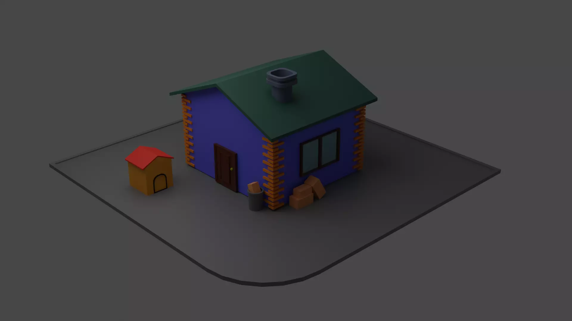 3D House Low-poly 3D model_0
