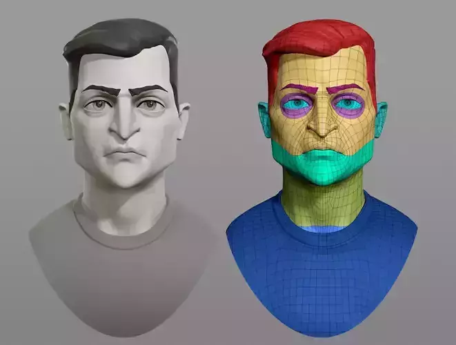 Cartoon male character Volodymyr Zelenskyi