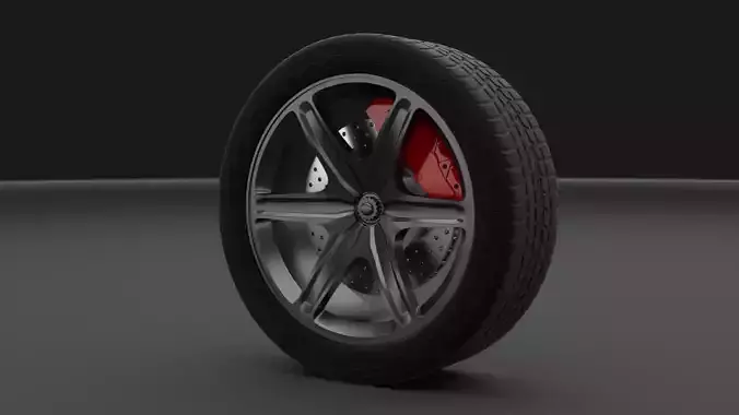 3D wheel with an unusual attachment Free 3D model