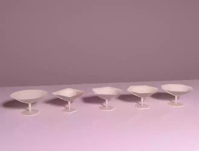 5 vases set of martini glasses