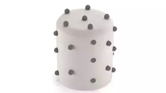 Dot Tufted Pouf Sand Black Ferm 3D model