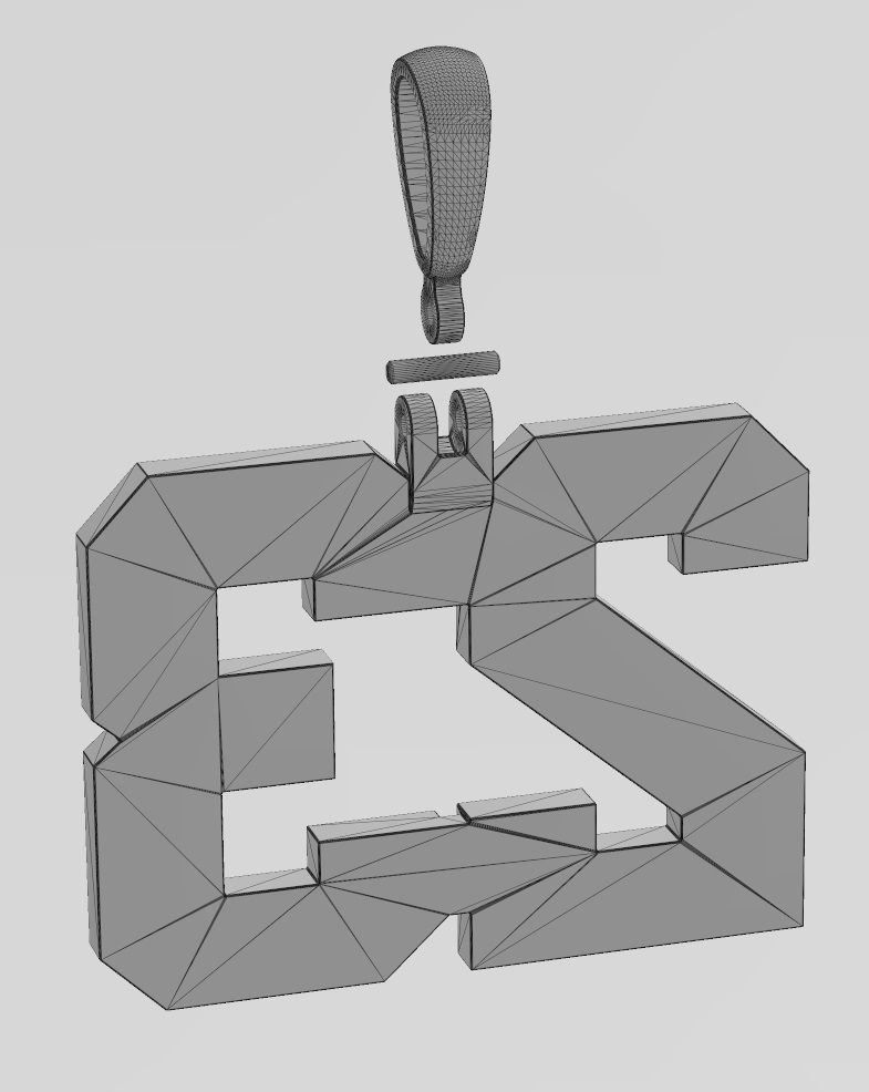 23 twenty three number pendant with bail 3D print model_16