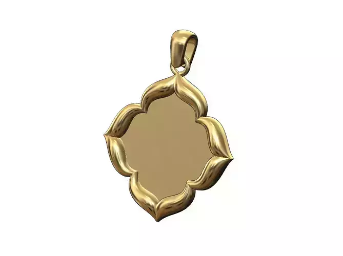 Floral rose shaped pendant with bail