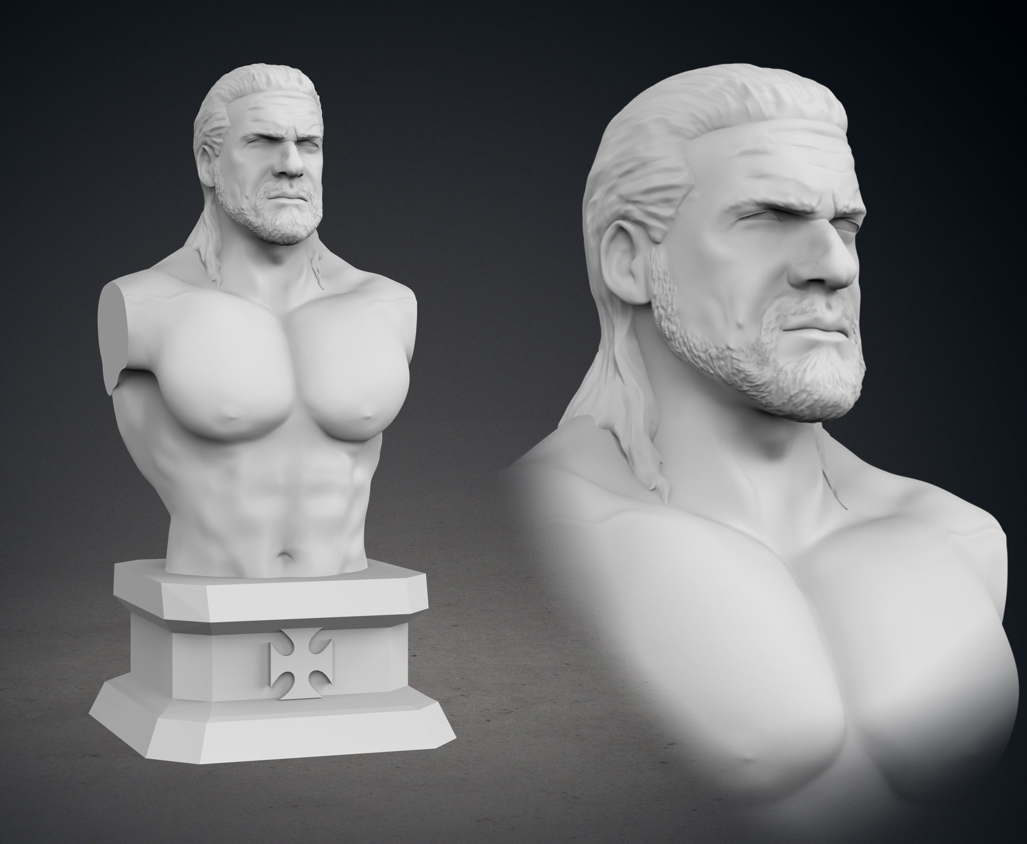 Triple H Busts - Classic and Current Versions 3D print model_1