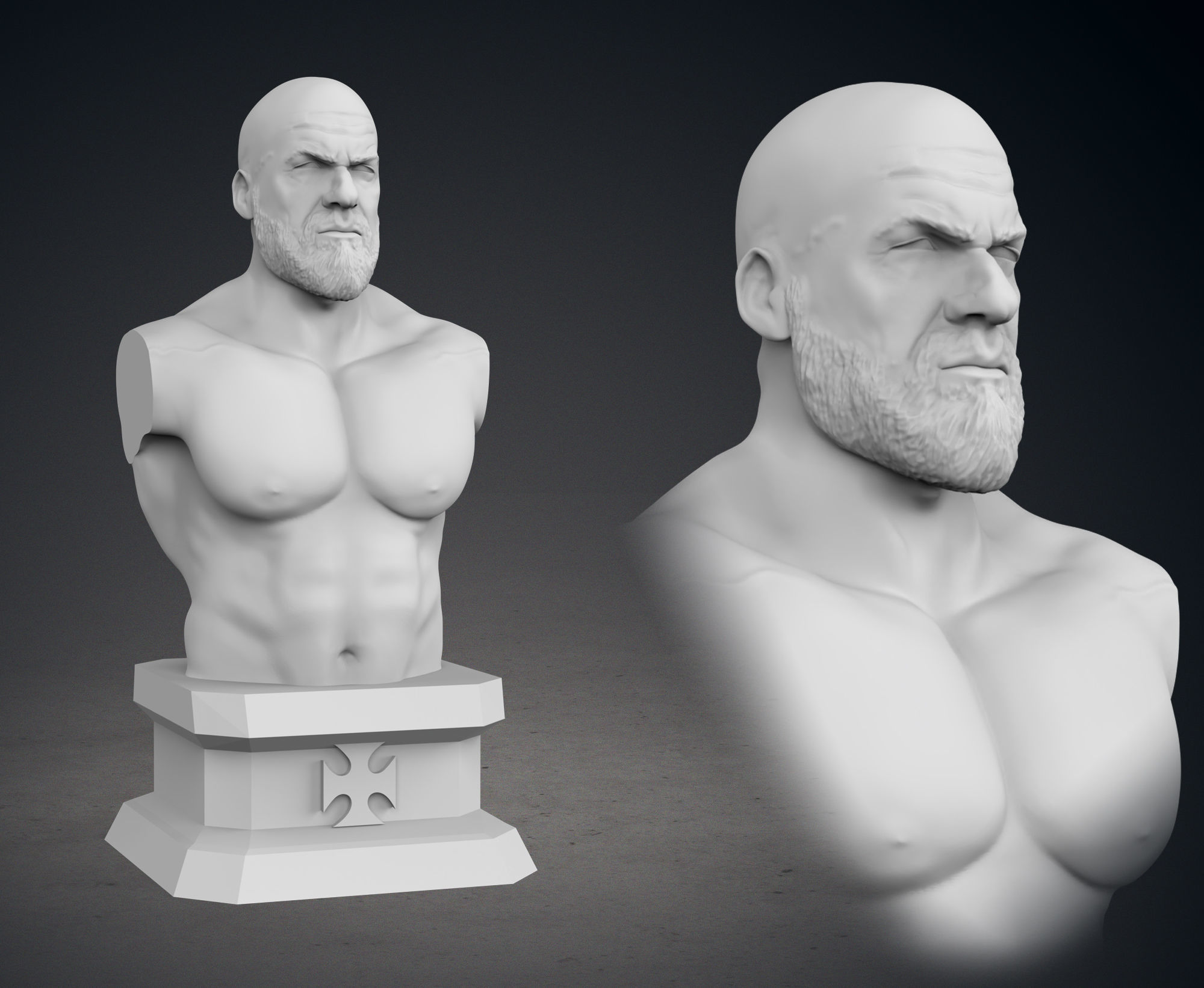 Triple H Busts - Classic and Current Versions 3D print model_11