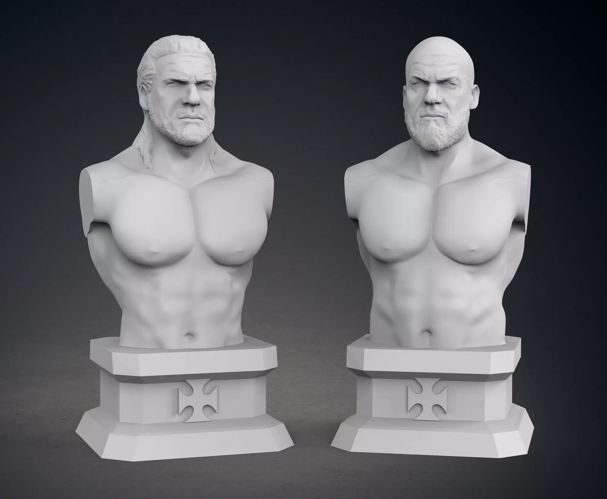 Triple H Busts - Classic and Current Versions 3D print model_0
