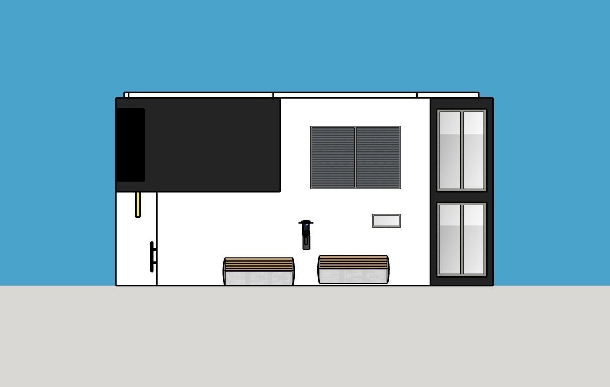 Architectural 3D model front of modern house 3D model_13