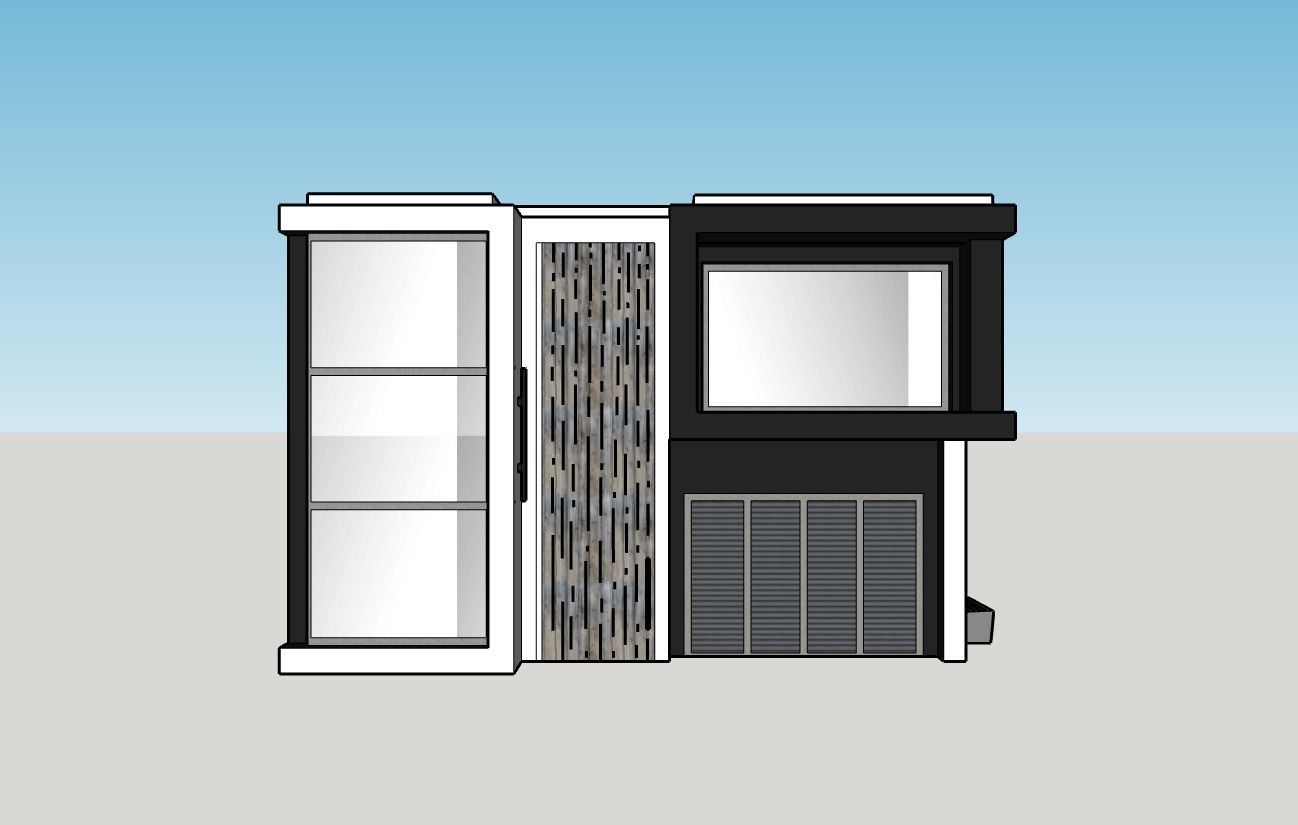 Architectural 3D model front of modern house 3D model_1