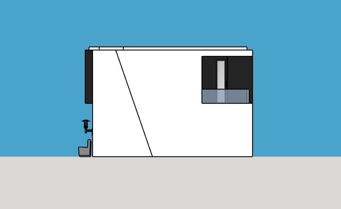 Architectural 3D model front of modern house 3D model_11