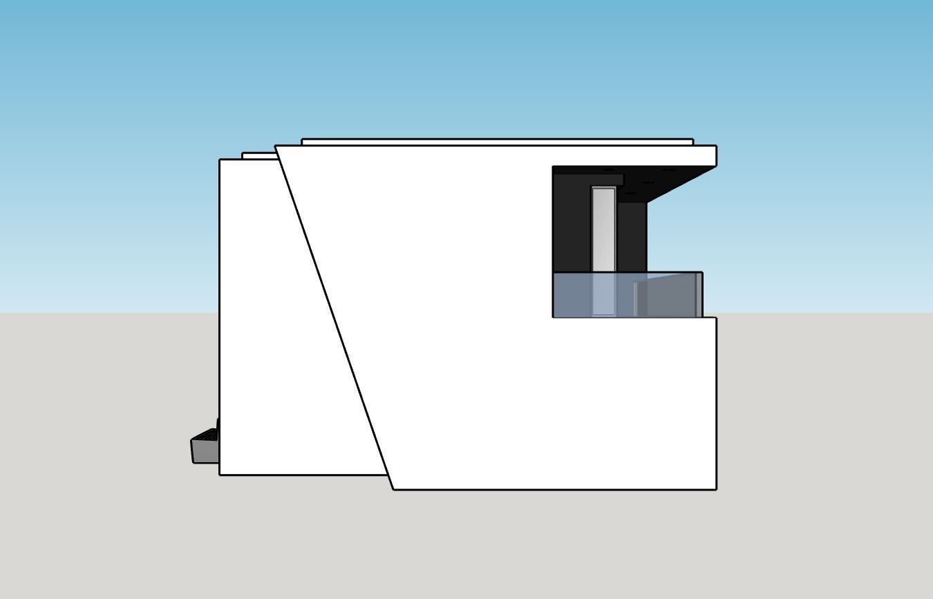 Architectural 3D model front of modern house 3D model_5