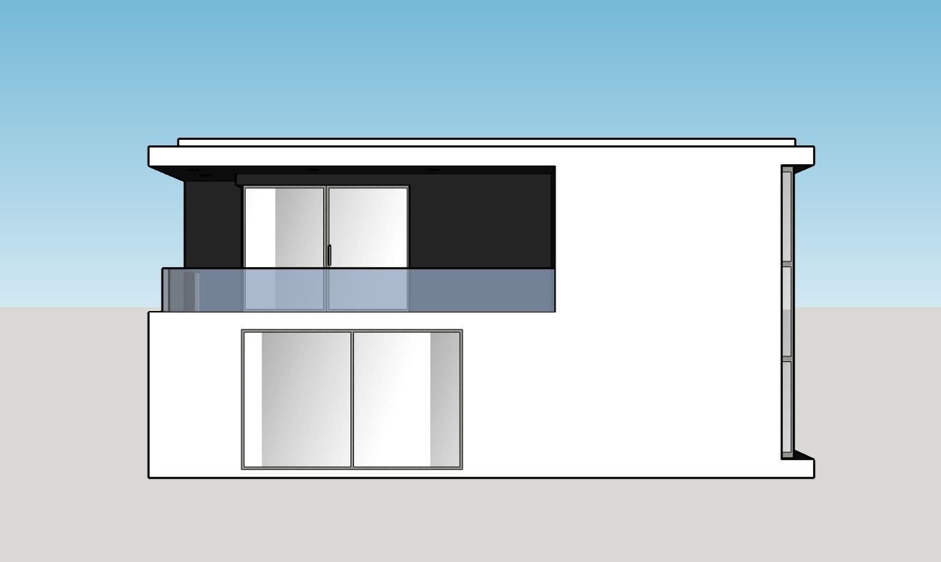 Architectural 3D model front of modern house 3D model_7